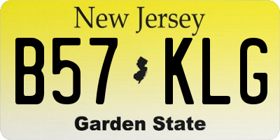 NJ license plate B57KLG
