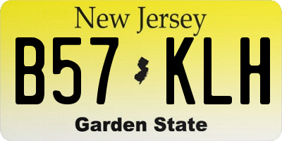 NJ license plate B57KLH
