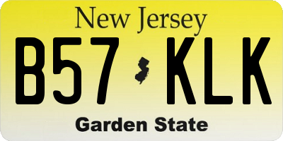 NJ license plate B57KLK