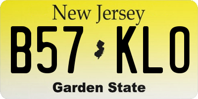 NJ license plate B57KLO