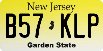 NJ license plate B57KLP