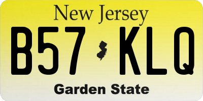 NJ license plate B57KLQ