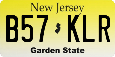 NJ license plate B57KLR