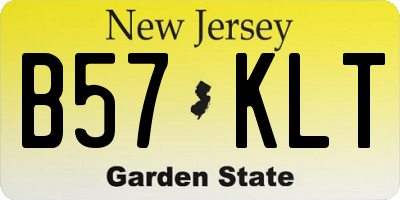 NJ license plate B57KLT