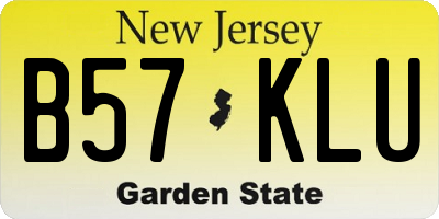 NJ license plate B57KLU