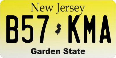 NJ license plate B57KMA