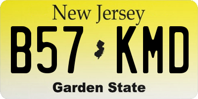 NJ license plate B57KMD