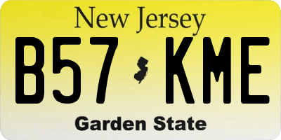 NJ license plate B57KME