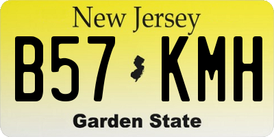 NJ license plate B57KMH