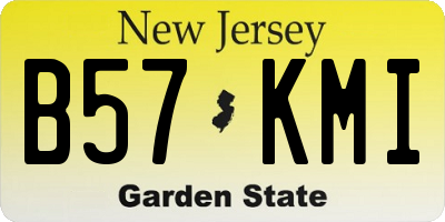 NJ license plate B57KMI