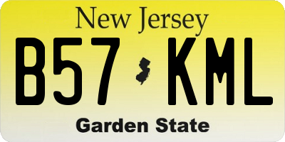 NJ license plate B57KML