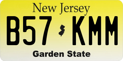 NJ license plate B57KMM