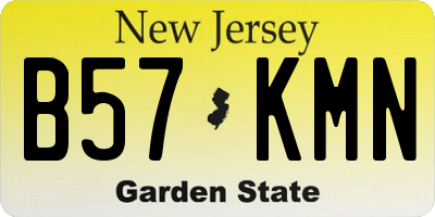 NJ license plate B57KMN