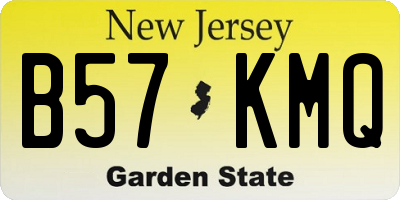 NJ license plate B57KMQ