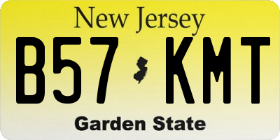 NJ license plate B57KMT
