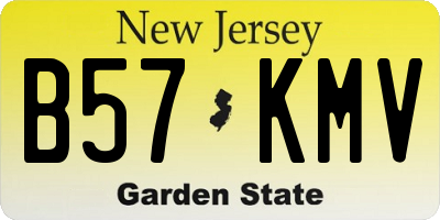 NJ license plate B57KMV