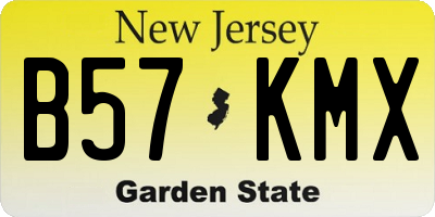 NJ license plate B57KMX