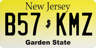 NJ license plate B57KMZ