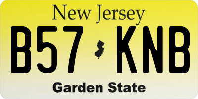 NJ license plate B57KNB