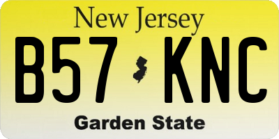 NJ license plate B57KNC