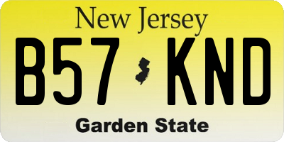 NJ license plate B57KND
