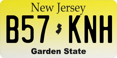 NJ license plate B57KNH