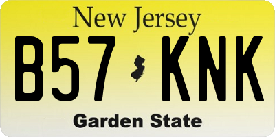 NJ license plate B57KNK