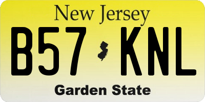 NJ license plate B57KNL