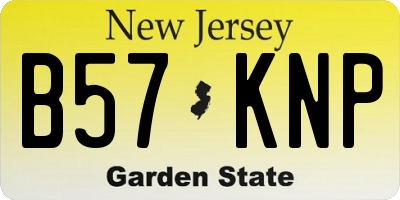 NJ license plate B57KNP