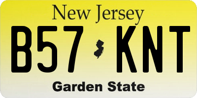 NJ license plate B57KNT