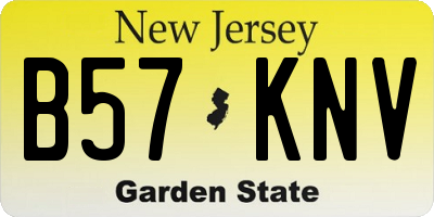 NJ license plate B57KNV