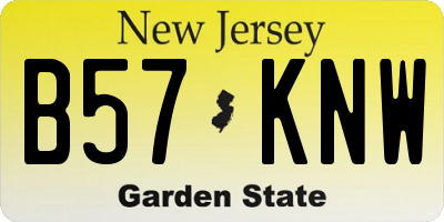 NJ license plate B57KNW