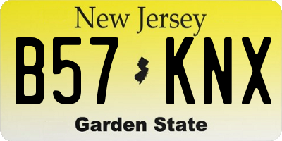 NJ license plate B57KNX