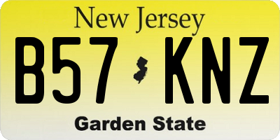 NJ license plate B57KNZ