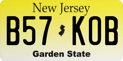 NJ license plate B57KOB