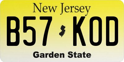 NJ license plate B57KOD