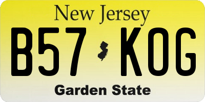 NJ license plate B57KOG