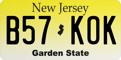 NJ license plate B57KOK