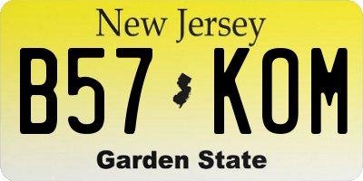 NJ license plate B57KOM
