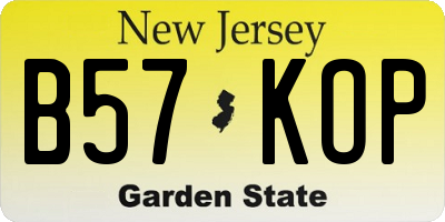 NJ license plate B57KOP