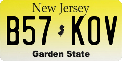 NJ license plate B57KOV