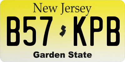 NJ license plate B57KPB