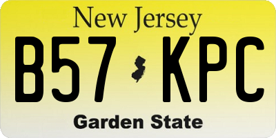 NJ license plate B57KPC