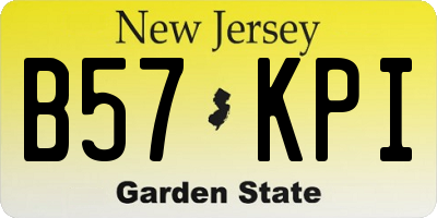 NJ license plate B57KPI