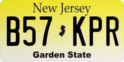 NJ license plate B57KPR