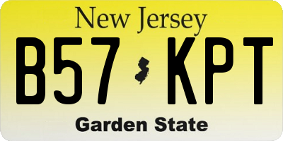 NJ license plate B57KPT