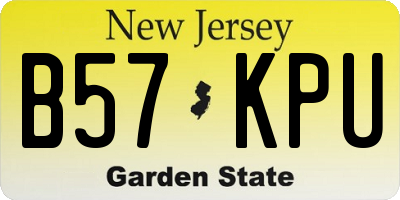 NJ license plate B57KPU