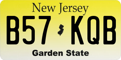 NJ license plate B57KQB