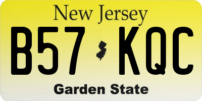NJ license plate B57KQC