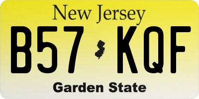 NJ license plate B57KQF